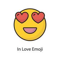 nel amore emoji vettore pieno schema icona design illustrazione. amore simbolo su bianca sfondo eps 10 file