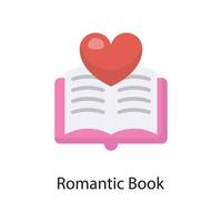 romantico libro vettore piatto icona design illustrazione. amore simbolo su bianca sfondo eps 10 file