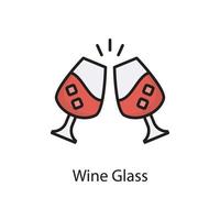 vino bicchiere vettore pieno schema icona design illustrazione. amore simbolo su bianca sfondo eps 10 file