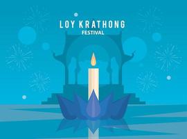 loy Krathong Festival lettering vettore