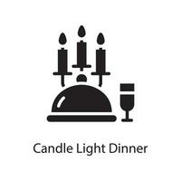 candela leggero cena vettore solido icona design illustrazione. amore simbolo su bianca sfondo eps 10 file