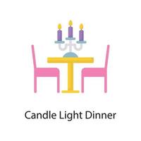 candela leggero cena vettore piatto icona design illustrazione. amore simbolo su bianca sfondo eps 10 file