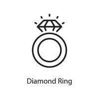 diamante squillare vettore schema icona design illustrazione. amore simbolo su bianca sfondo eps 10 file
