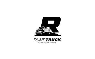 r logo cumulo di rifiuti camion per costruzione azienda. pesante attrezzatura modello vettore illustrazione per il tuo marca.