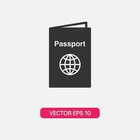 icona del passaporto stile pieno vettore