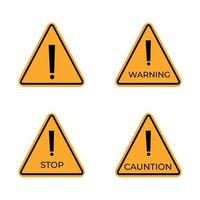 triangolare avvertimento simboli con esclamazione marchio. vettore illustrazione.
