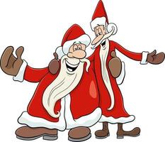 cartone animato Santa clausole cantando un' Natale carol vettore