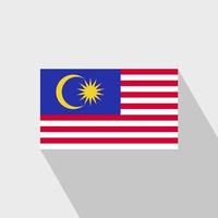 Malaysia bandiera lungo ombra design vettore