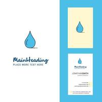 acqua far cadere creativo logo e attività commerciale carta verticale design vettore