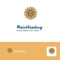 creativo girasole logo design piatto colore logo posto per tagline vettore illustrazione