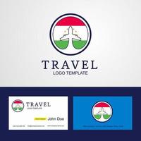 viaggio tagikistan creativo cerchio bandiera logo e attività commerciale carta design vettore