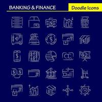 bancario mano disegnato icona imballare per progettisti e sviluppatori icone di analisi finanziario grafico rapporto giù gerarchia gestione organizzazione vettore