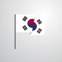 Corea Sud agitando bandiera design vettore