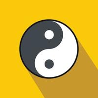 ying yang icona, piatto stile vettore