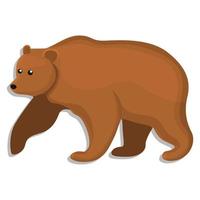Marrone orso icona, cartone animato stile vettore