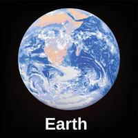 spazio terra pianeta icona, realistico stile vettore