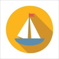 icona piatta della barca vettore