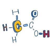 acetico acido icona, mano disegnato stile vettore