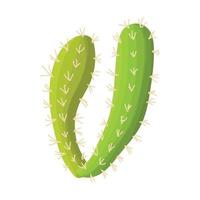 cactus icona, cartone animato stile vettore