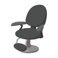 nero barbiere sedia cartone animato icona vettore