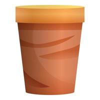 spazzatura tè tazza icona, cartone animato stile vettore