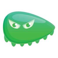 verde batteri icona, cartone animato stile vettore