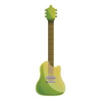 verde chitarra icona, cartone animato stile vettore