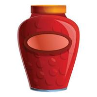 ciliegia marmellata vaso icona, cartone animato stile vettore