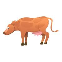 mucca ragazzo icona, cartone animato stile vettore