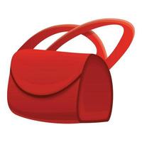 postino rosso Borsa icona, cartone animato stile vettore