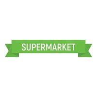 supermercato verde nastro icona, piatto stile vettore
