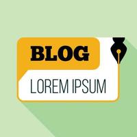 scrittore blog logo, piatto stile vettore