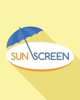 protezione solare ombrello logo, piatto stile vettore
