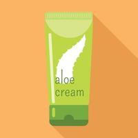 aloe crema icona, piatto stile vettore