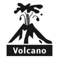 vulcano eruzione logo, semplice stile vettore