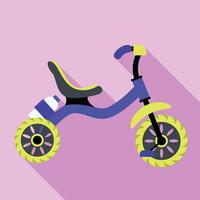 triciclo icona, piatto stile vettore