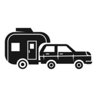 vacanza auto trailer icona, semplice stile vettore