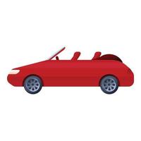 rosso cabriolet icona, cartone animato stile vettore