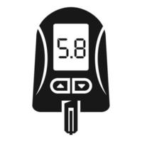digitale glucosio metro icona, semplice stile vettore