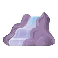 turismo cascata icona, cartone animato stile vettore