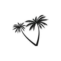 Due Noce di cocco palma alberi icona, semplice stile vettore