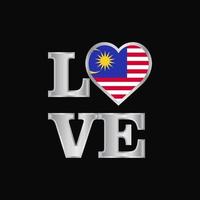 amore tipografia Malaysia bandiera design vettore bellissimo lettering