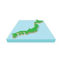 giapponese nazione carta geografica icona, cartone animato stile vettore