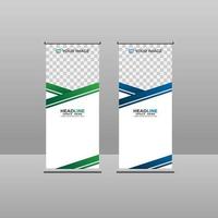 banner roll up verticale moderno a strati angolati vettore