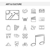 arte e cultura mano disegnato icona impostato stile isolato su bianca sfondo vettore