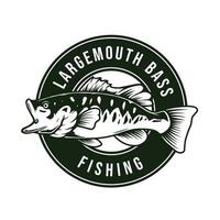 largemouth basso pesca logo illustrazione vettore