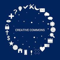 creativo creativo commons icona sfondo vettore