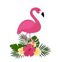 estate cartolina sfondo con tropicale impianti e fiori, fenicotteri. per tipografico, striscione, manifesto, festa invito. vettore illustrazione eps 10
