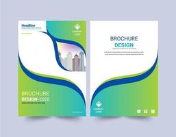 modello di brochure di progettazione curva verde e blu vettore
