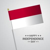 Indonesia indipendenza giorno tipografico design con bandiera vettore